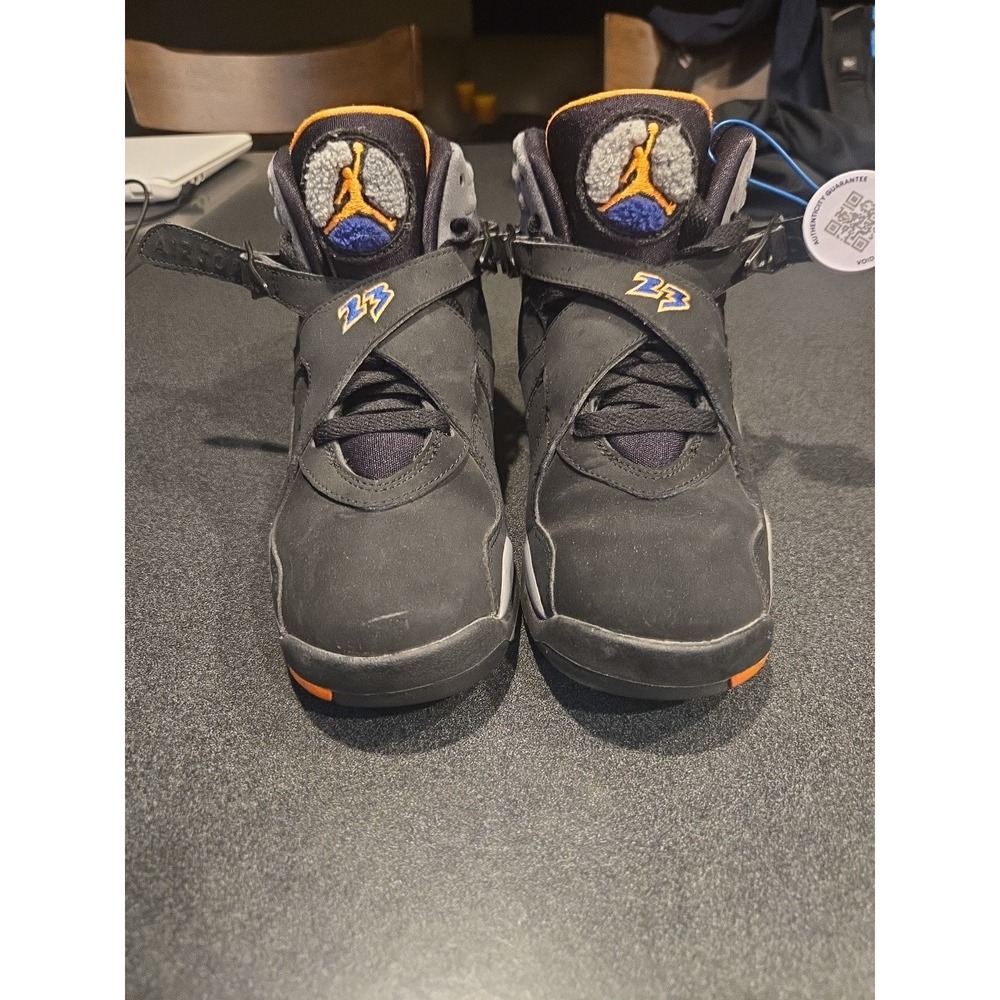 Nike Air Jordan 8 Retro Suns GS 5Y, 6.5W Black Orange Blue 305368-043 Clean